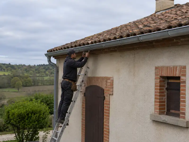 Corps de ferme et pavillons dans la plaine entre Rabastens et Couffouleux